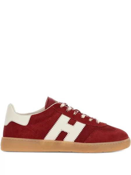 Sneakerși Hogan din piele de căprioară roșu