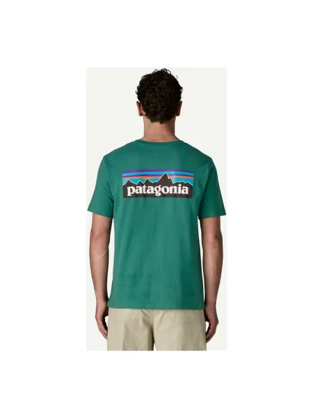 Koszulka sportowa Patagonia z logo zielona