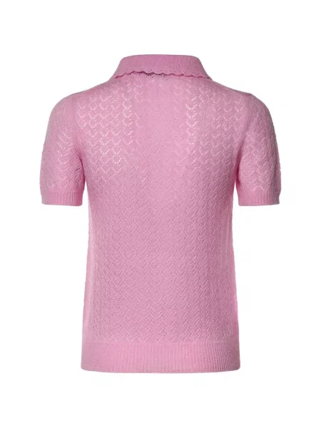 Tricou polo Miu Miu de mătase roz