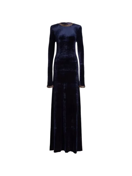 Rochie Ralph Lauren Collection din velur albastru