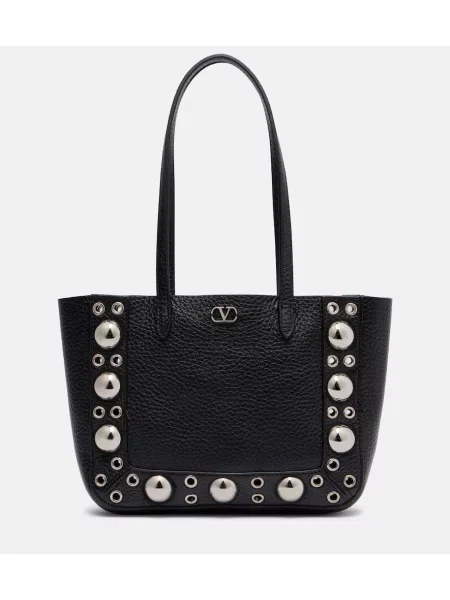 Mała mały shopperka Valentino Garavani skórzana czarna