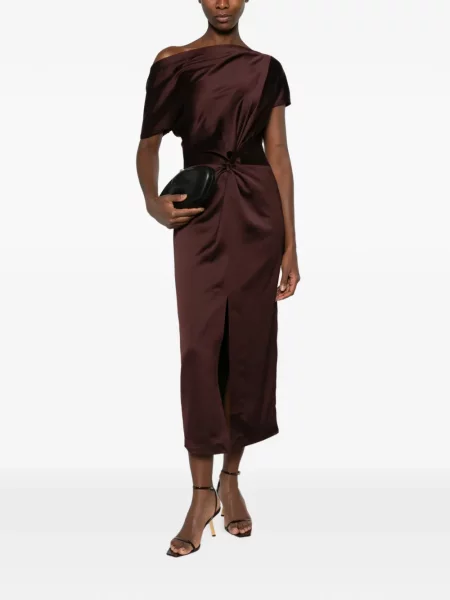 Rochie Imperial asimetrică maro