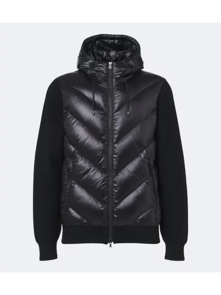 Cardigan Bogner de lână cu glugă negru