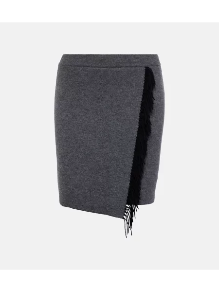 Zavito krilo Lisa Yang iz kašmirja na preklop siva