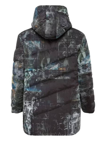 Grafic geacă Yohji Yamamoto cu imagine negru
