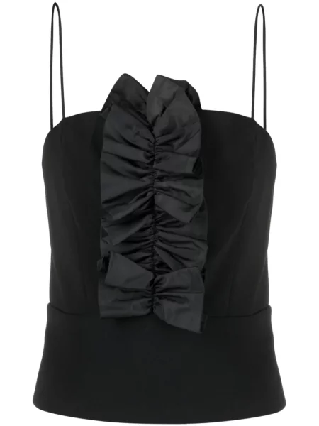 Top Pinko cu volane negru