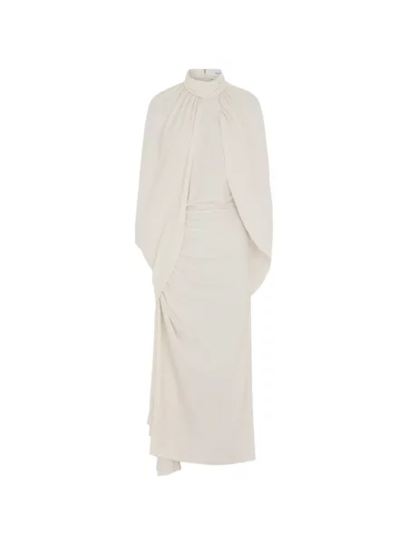 Rochie midi 16arlington din jerseu drapată alb