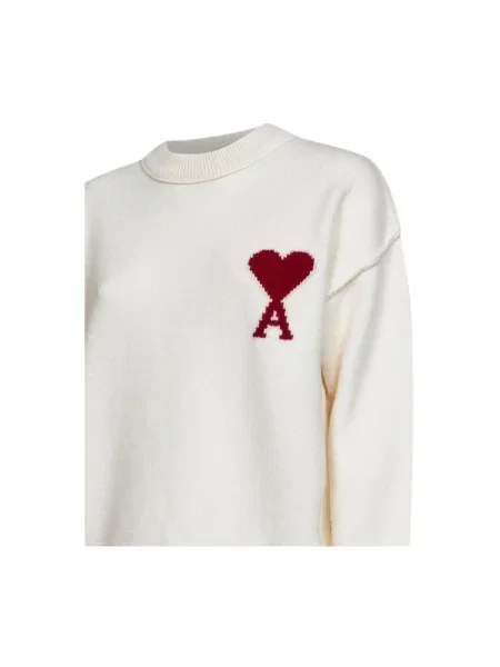 Sweter Ami Paris wełniany beżowy