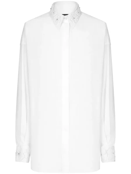 Cămașă Dolce & Gabbana cu broderie cu model floral alb