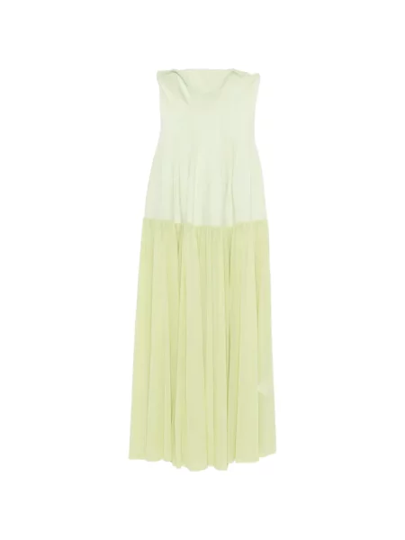 Sukienka maxi Simkhai plisowana bez ramiączek garniturowa zielona
