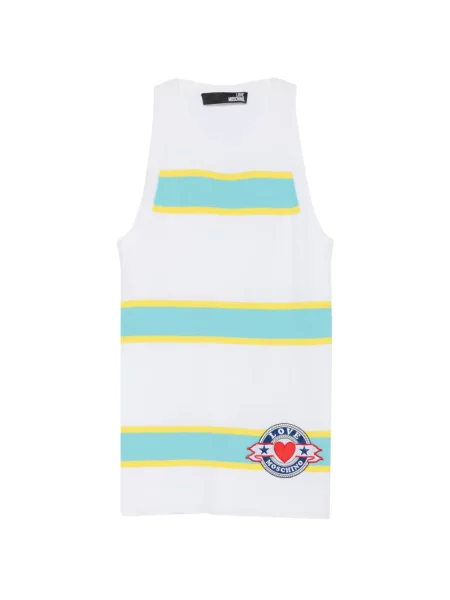 Top Love Moschino cu autograf alb