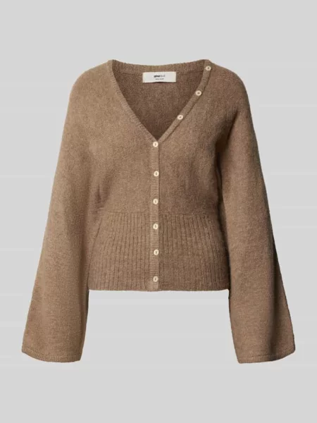 Kardigan rozpinany o kroju regular fit z dodatkiem wełny Gina Tricot brązowy