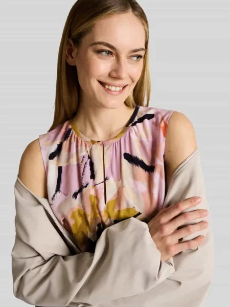 Bluzka bez rękawów o kroju regular fit z mieszanki Tom Tailor czerwona