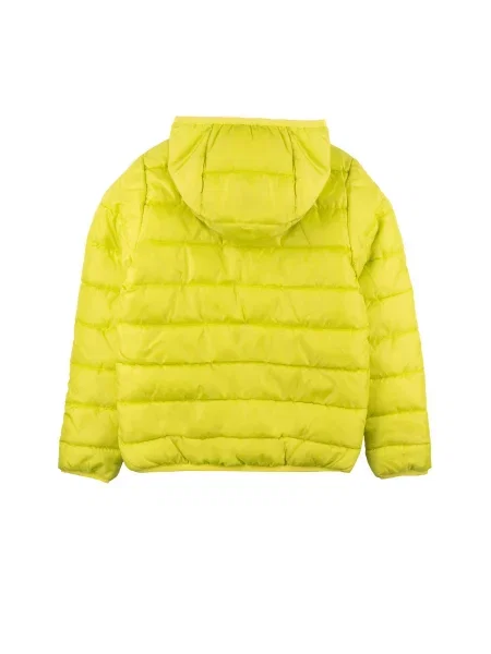 Kurtka puchowa dziecięca Leone Apparel Neon z kapturem i zamkiem z nylonu zielona