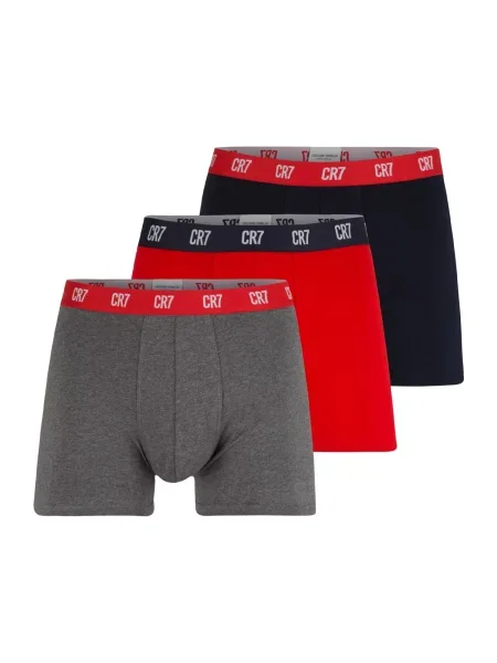 Pánske boxerky Basic Trunk 3 páry grey melange/red/navy sivá