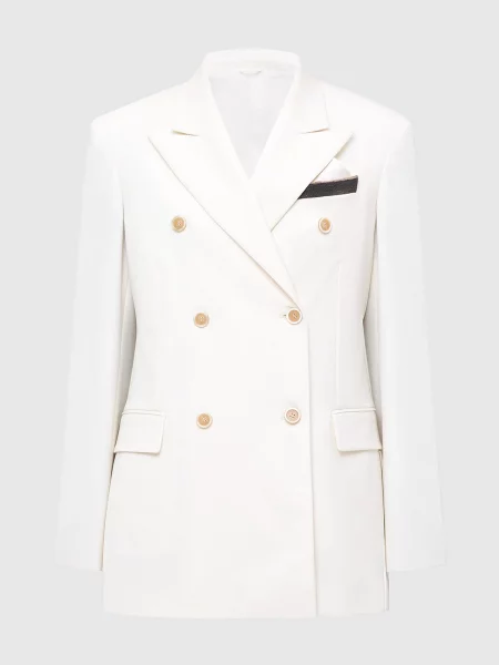 Світло-бежевий жакет з вовни Brunello Cucinelli бежевий