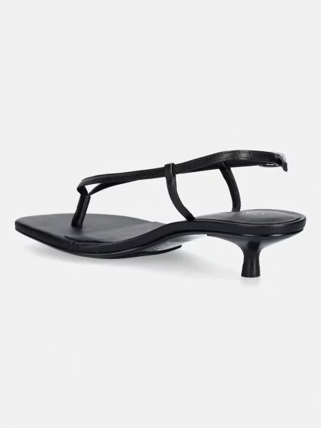Calvin Klein bőr szandál KITT HEEL SNDL STRAPPY SLING LTH fekete
