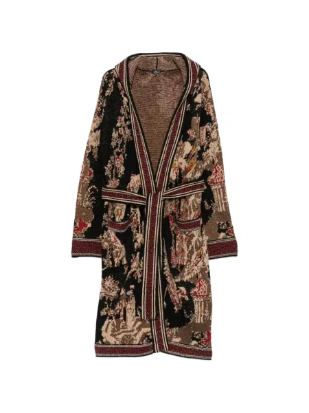 Cu centură cardigan Etro tricotate negru