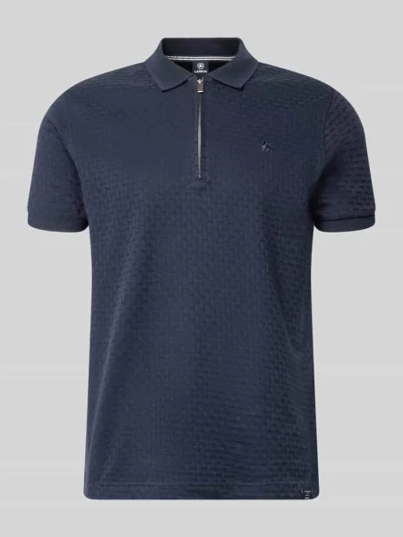 Koszulka polo o kroju regular fit z krótkim zamkiem błyskawicznym Lerros