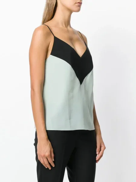 Top Lanvin cu bretele verde