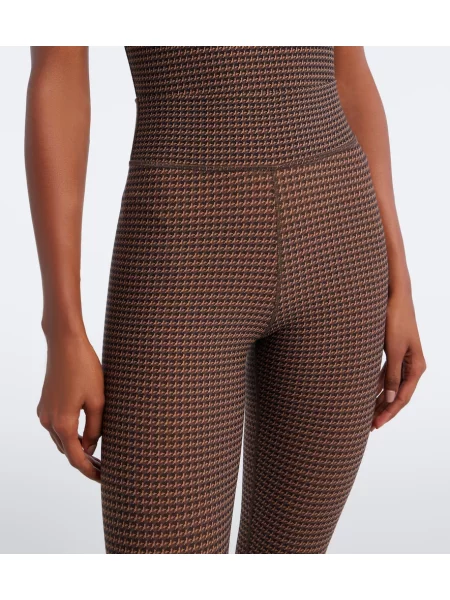 Legginsy The Upside w pepitkę brązowe