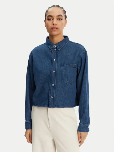 Calvin Klein Jeans cămașă de blugi Bleumarin albastru