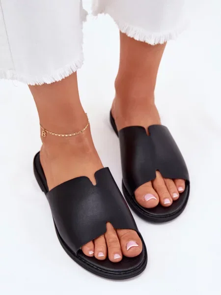 Usnjene copati Evento brez pet črna