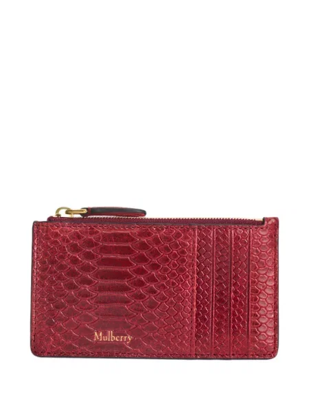 Gyvatės rašto ilgas piniginė Mulberry raudona