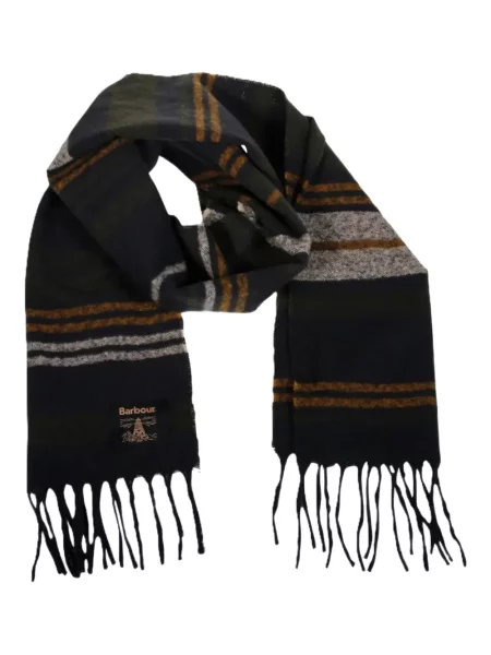 Fular Barbour cu franjuri albastru