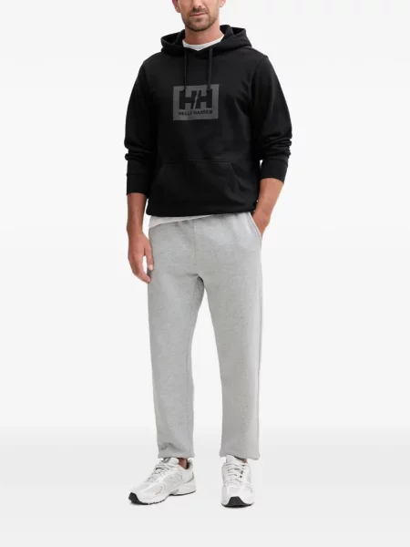 Hanorac cu glugă Helly Hansen cu imagine cu cordon negru