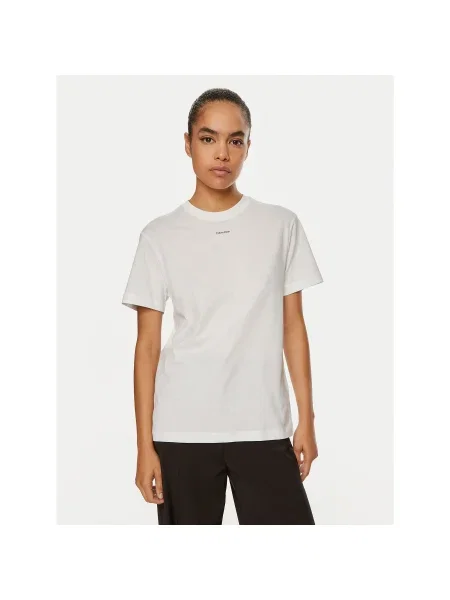 Calvin Klein Póló Nano Logo Regular Fit fehér