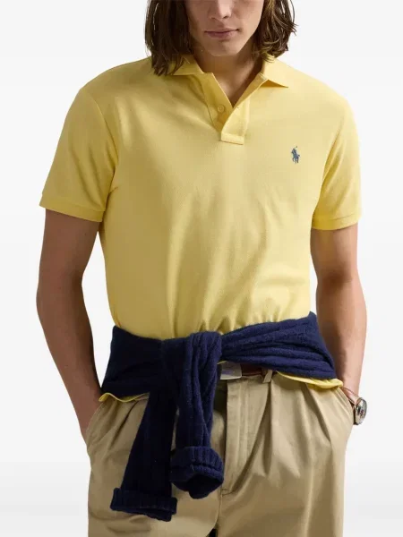 Zateplené pruhované tričko Polo Ralph Lauren s výšivkou zelené