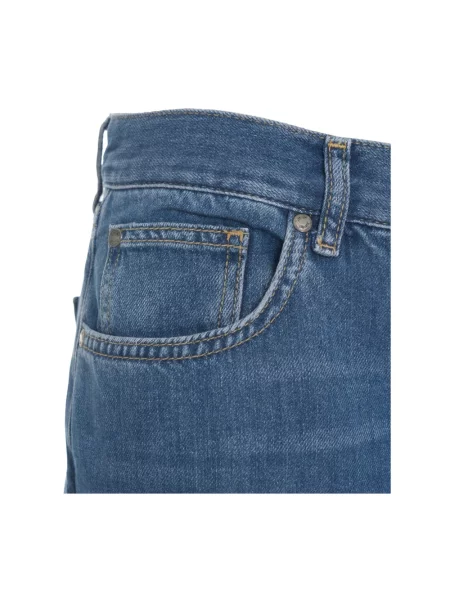 Szerokie jeansy Liu Jo z frędzli niebieskie