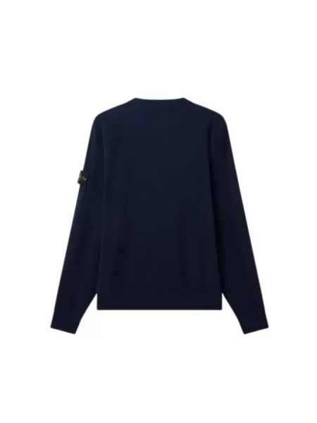 Sweter Stone Island wełniany z kamieniami niebieski