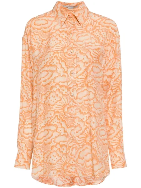 Hedvábná košile Stella Mccartney s potiskem oranžová