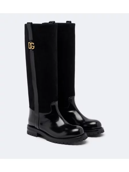Cizme Dolce&gabbana din piele de căprioară negru