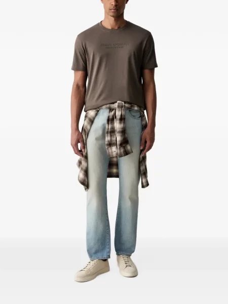 Tricou Armani Exchange cu autograf maro