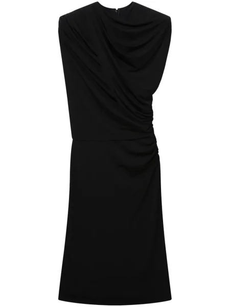 Rochie midi Stella Mccartney drapată până la genunchi de costum negru