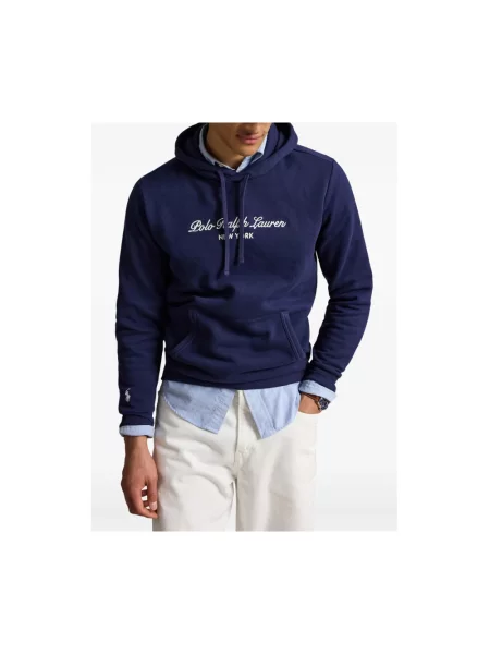 Bluza z kapturem Ralph Lauren z kapturem niebieska