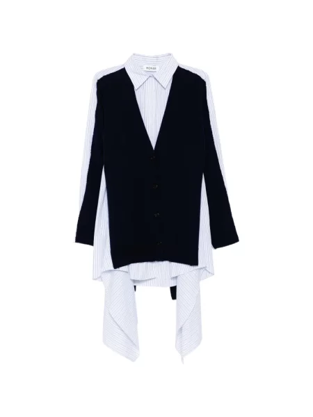 Dzianinowa sukienka koszulowa Monse garniturowa niebieska