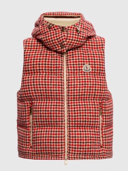 Пуховий жилет Niverolle з вовною у візерунок Moncler червоний