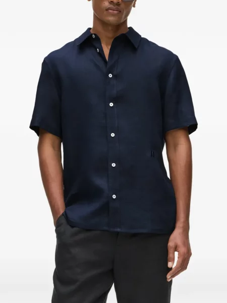 Ленена риза Karl Lagerfeld бродирана синьо