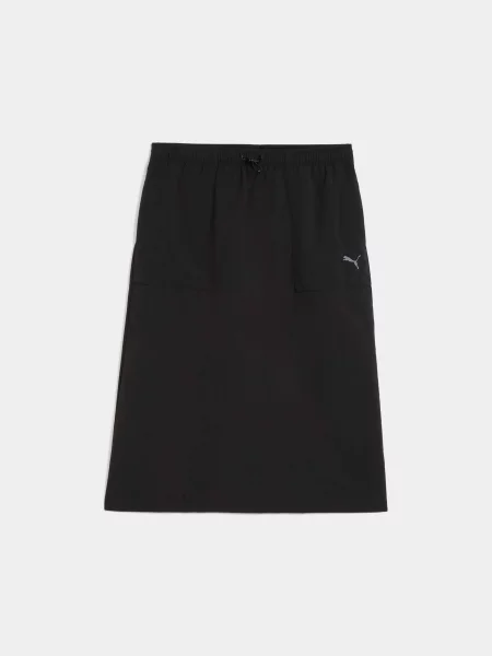 Спідниця міді PUMA Her Woven High-waist Skirt комбінований верх чорний