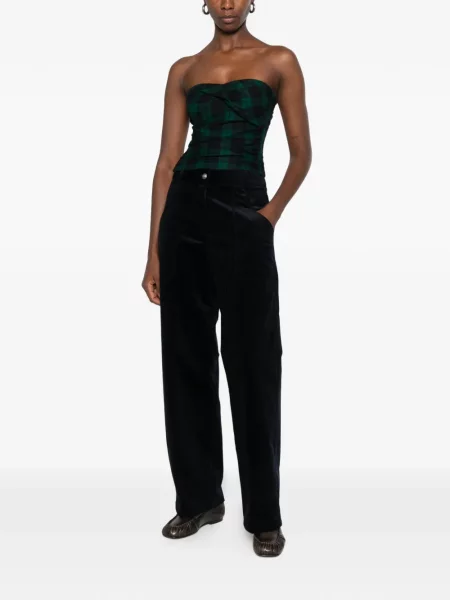 Pantaloni Forte_forte de catifea cord albastru