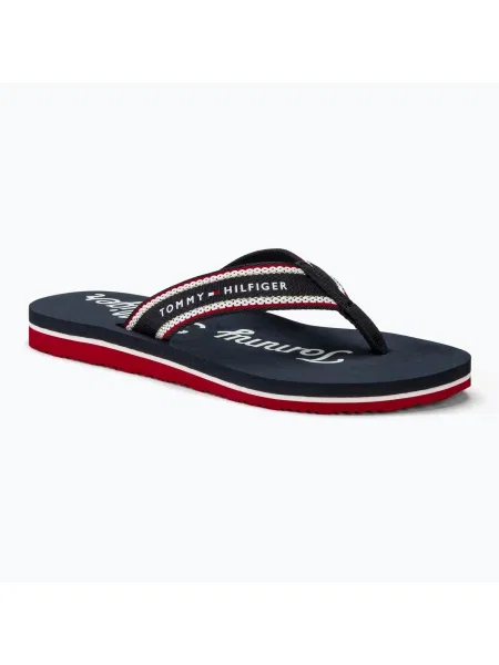 Дамски джапанки Tommy Hilfiger Im Graphic Beach Sandal space blue синьо