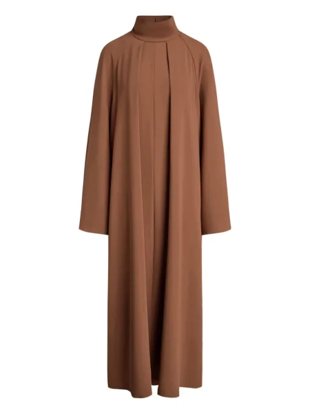 Maksi sukienka maxi 12 Storeez plisowana garniturowa brązowa