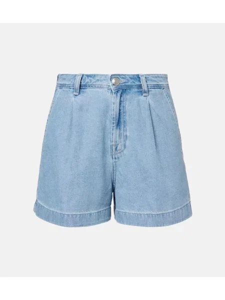 Плисирани дънкови шорти 7 For All Mankind синьо