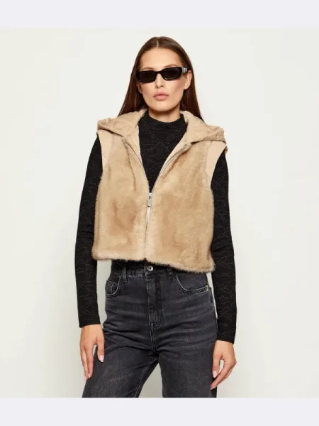 Pinko Vestă OLIO | Cropped Fit bej
