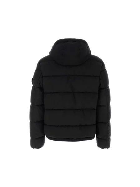 Lniana kurtka Stone Island z kamieniami czarna
