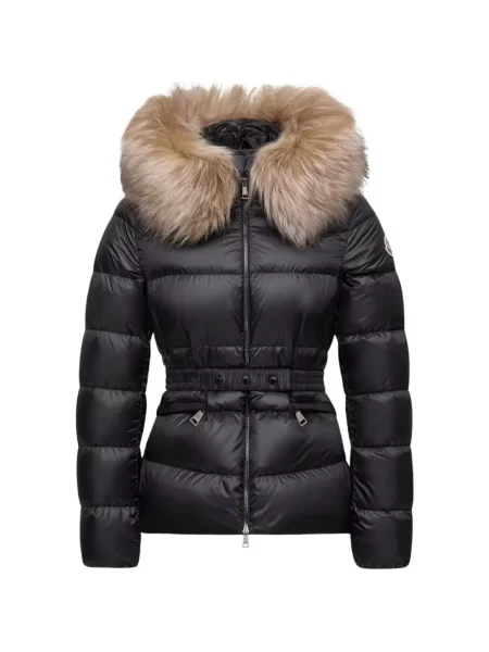 Μπουφάν Moncler από δέρμα προβάτου μαύρο